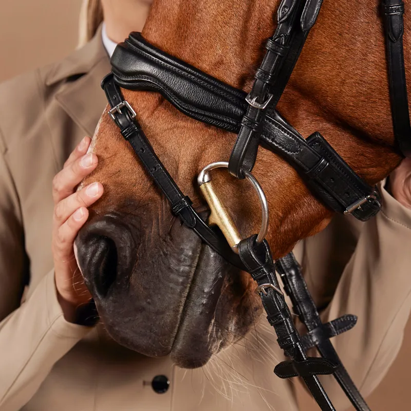 Kieffer Ultrasoft Gaya Snaffle Bridle - Black-6