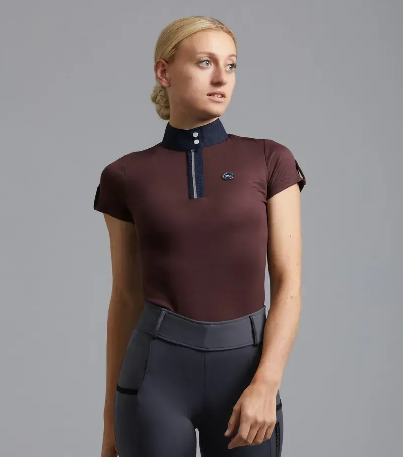 Amia Ladies Technical Short Sleeve Riding Top / Navy uk