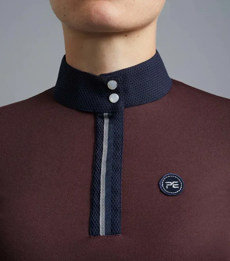 Amia Ladies Technical Short Sleeve Riding Top / Navy uk-2