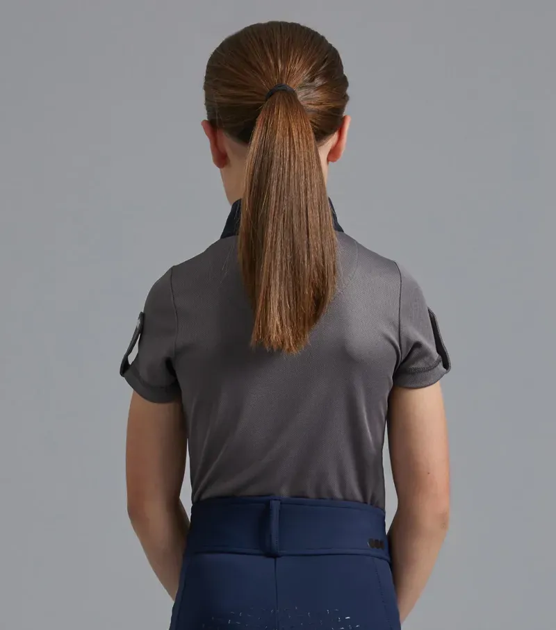 Mini Amia Girl's Technical Short Sleeve Riding Top / Grey-2