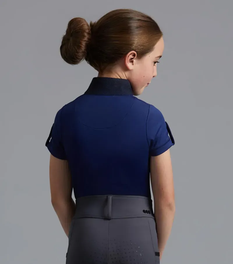 Mini Amia Girl's Technical Short Sleeve Riding Top / Navy-2