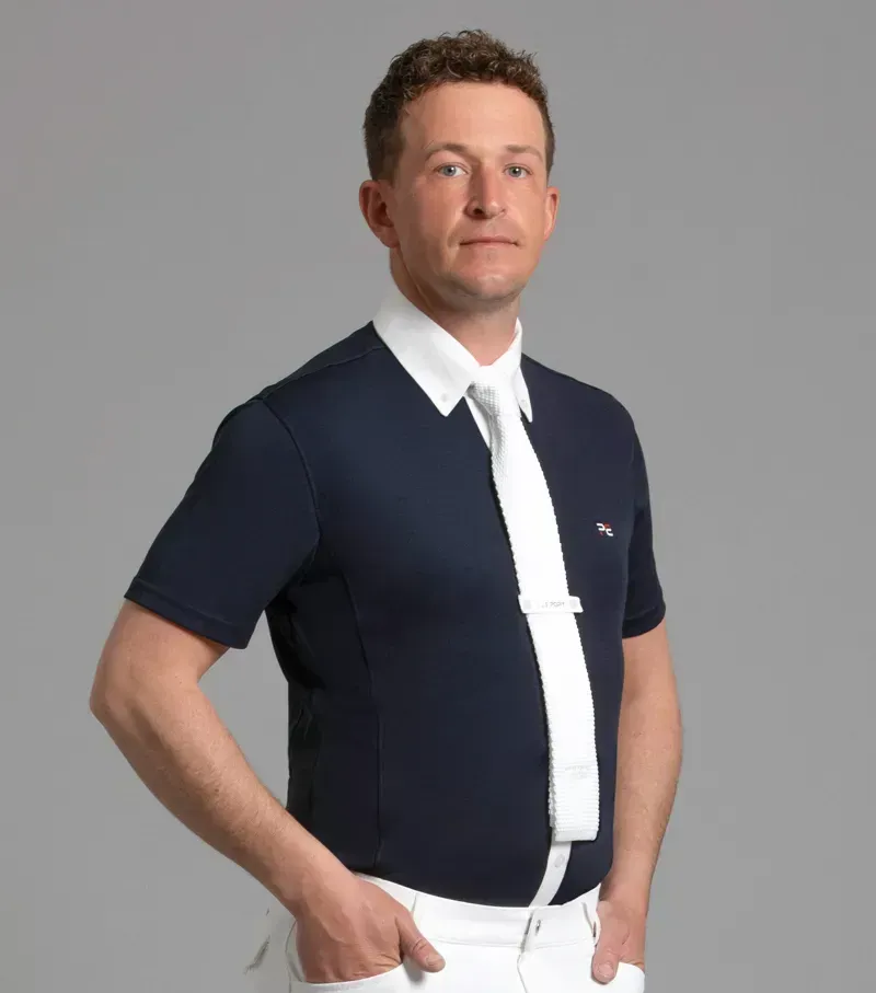 Premier Equine Antonio Short Sleeve Show Shirt in Navy