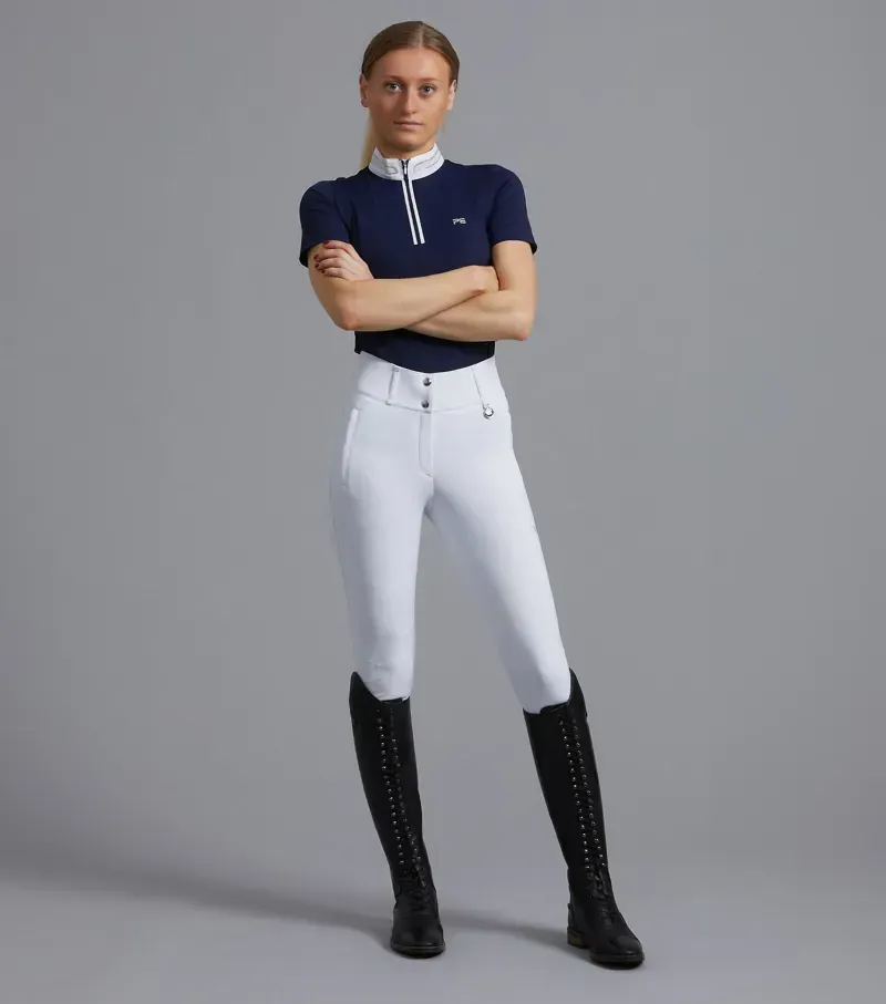 Premier Equine Ladies Aradina Full Seat Gel Competition Riding Breeches in White