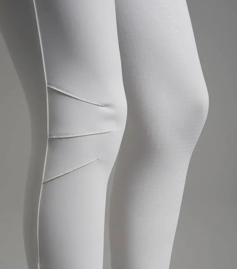 Premier Equine Ladies Aradina Full Seat Gel Competition Riding Breeches in White-3