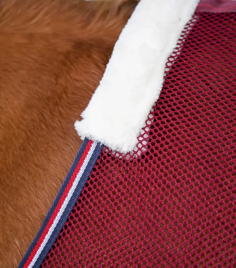 Premier Equine Arisca Scrim Cooler in Burgundy-1