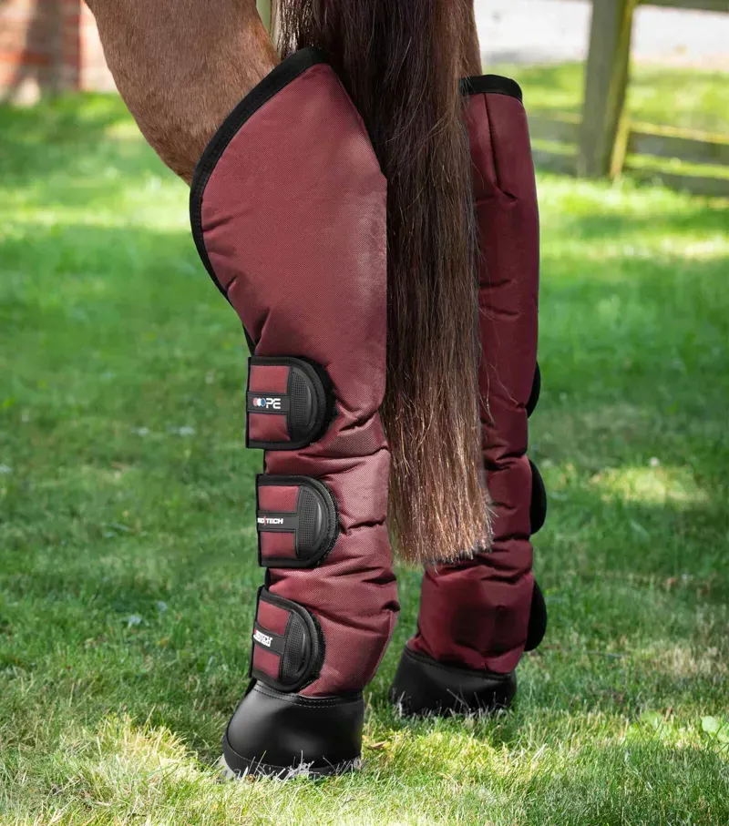 Ballistic Knee Pro-Tech Horse Travel Boots - Burgundy-4