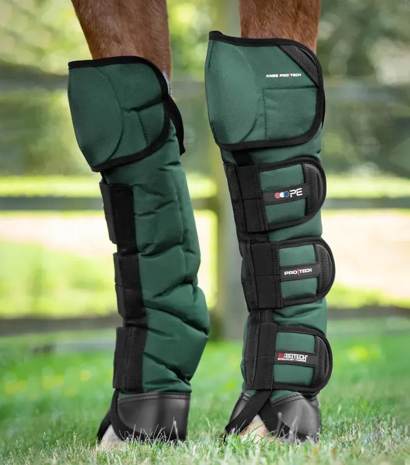 Ballistic Knee Pro-Tech Horse Travel Boots - Green