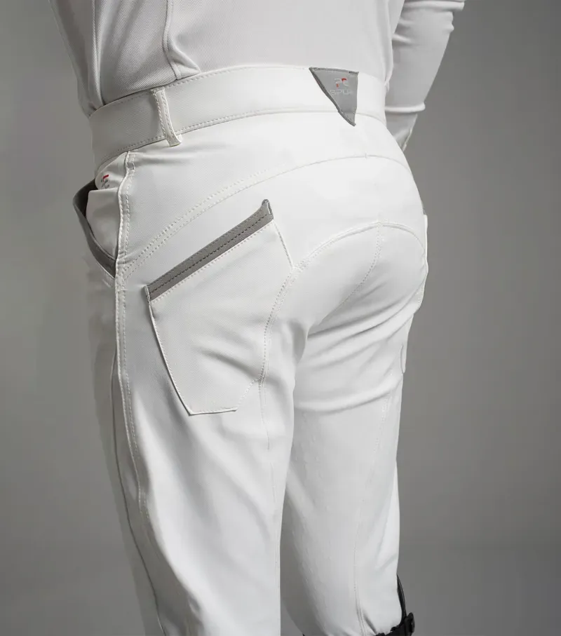 Barusso Gel Knee Competition Breeches / White-2
