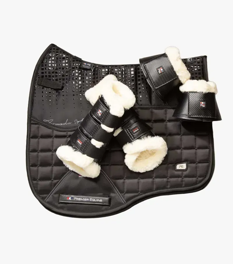 Carbon Tech Techno Wool Over Reach Boots / Black-4