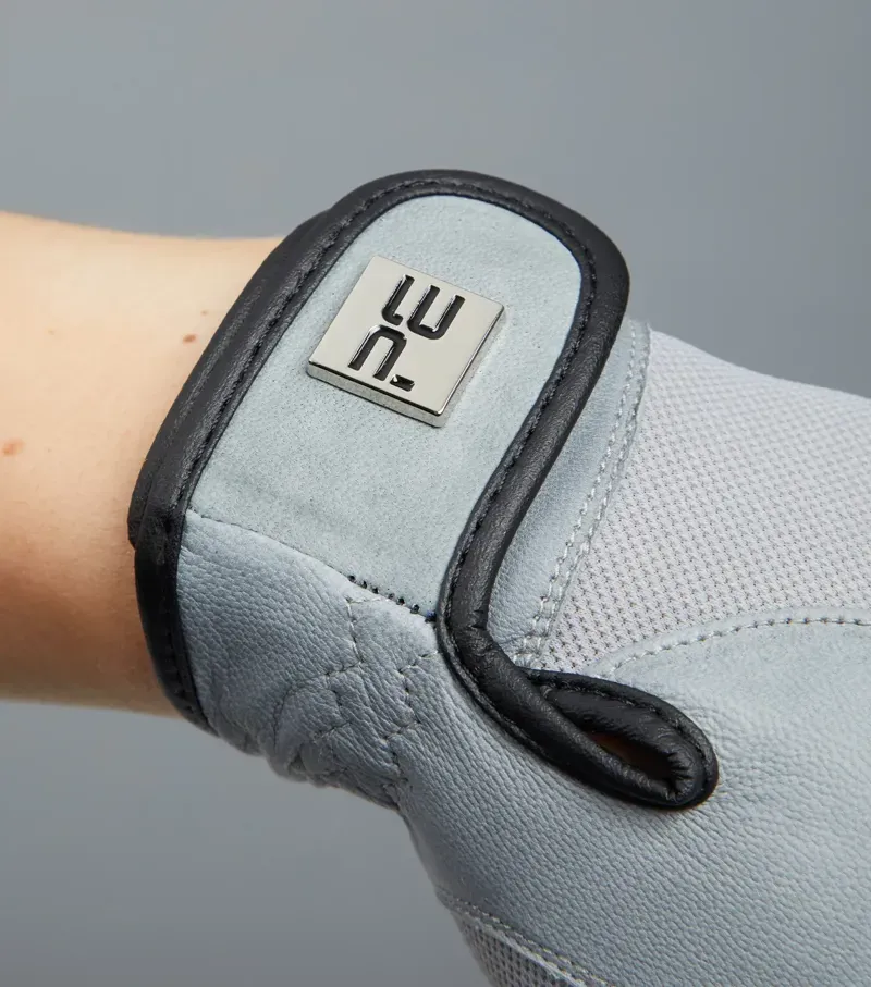 Bordoni Leather Mesh Riding Gloves - Grey-2