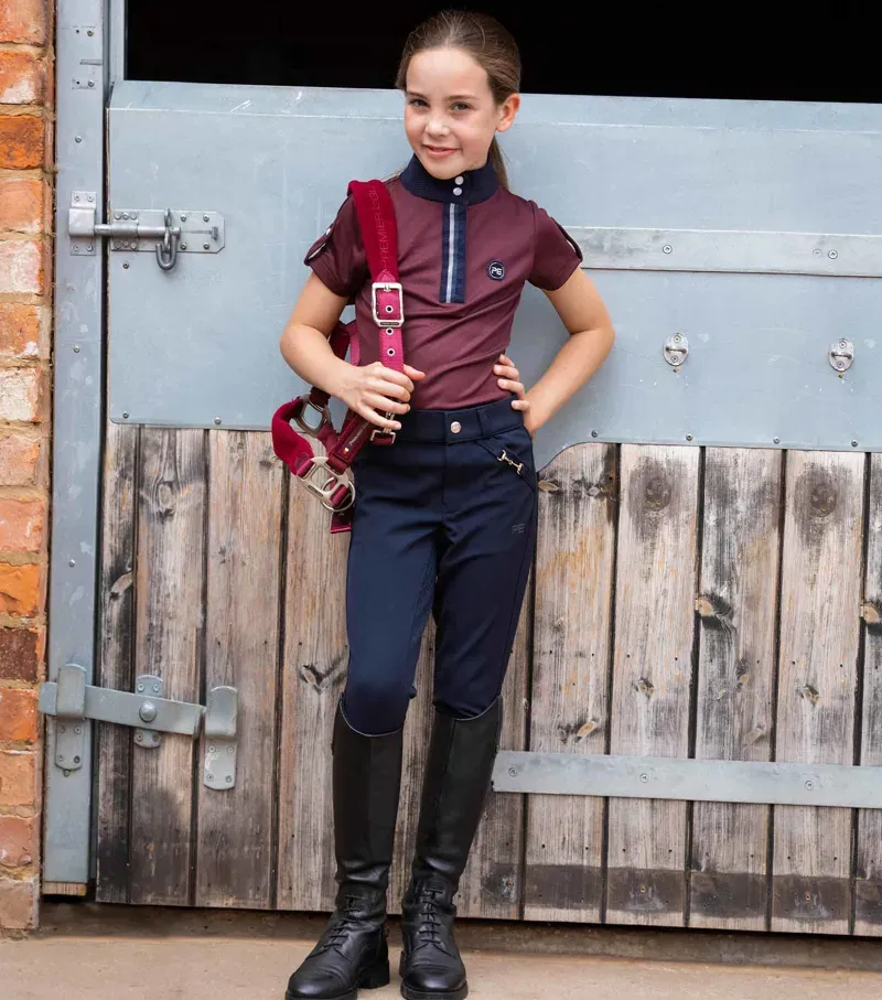 Brava Girls Full Seat Gel Riding Breeches / Navy-1