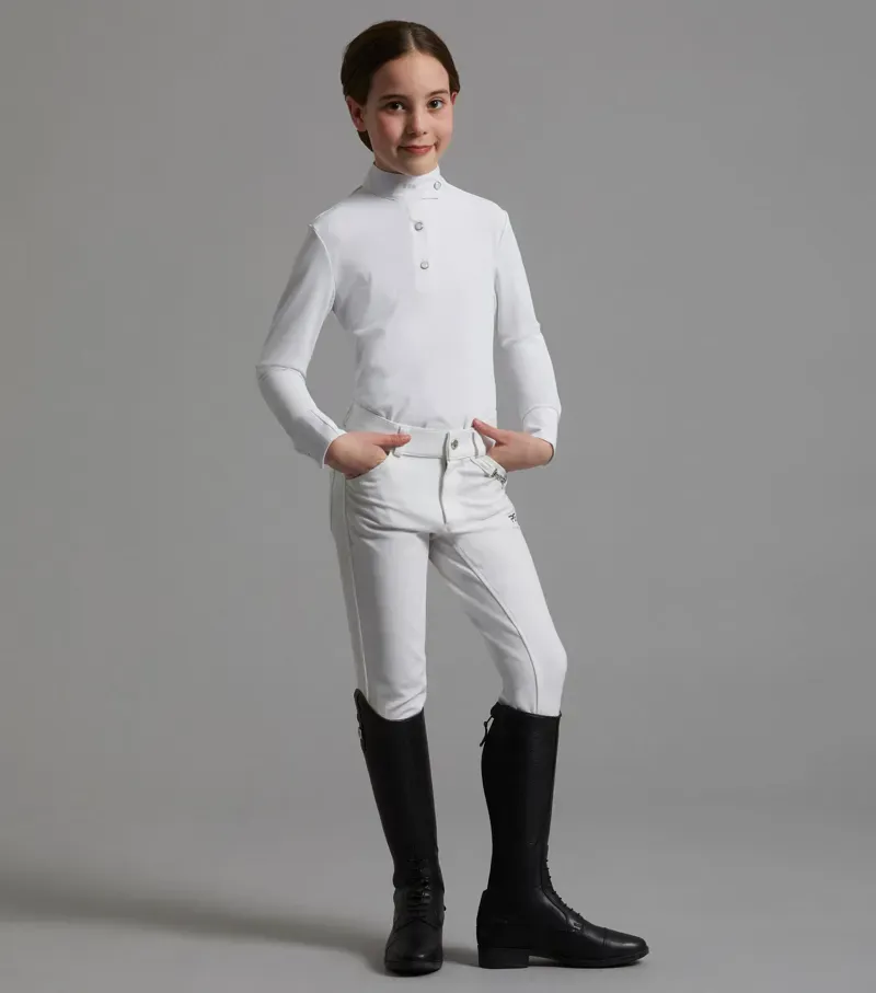Brava Girls Full Seat Gel Competiton Riding Breeches / White