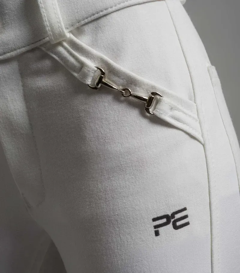 Brava Girls Full Seat Gel Competiton Riding Breeches / White-3