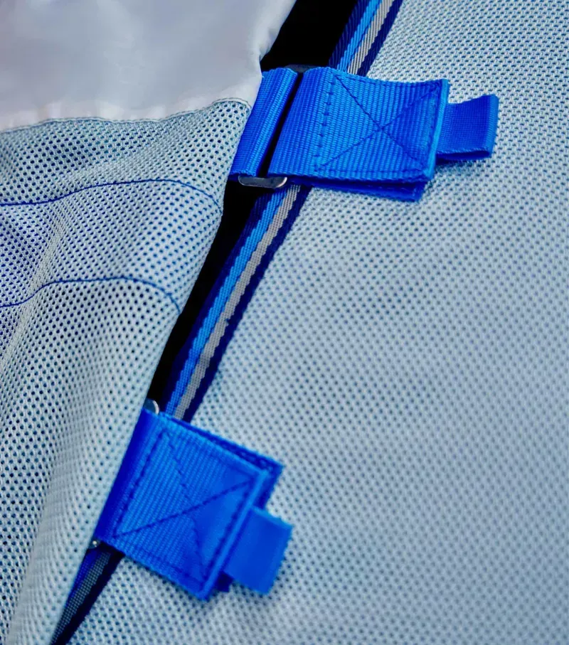 Premier Equine Bug Buster Fly Rug With Detachable Neck And Belly Flap in Blue-2