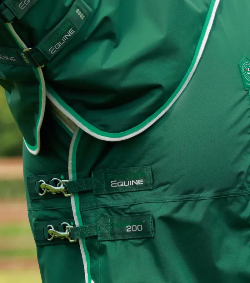 Buster 200g Turnout Rug With Snug-Fit Neck Cover / Green-2