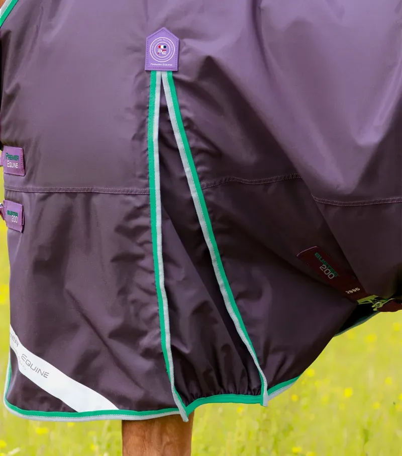 Buster 200g Turnout Rug With Snug-Fit Neck Cover / Purple-3