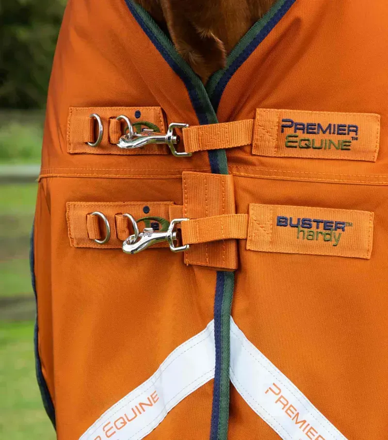 Premier Equine Buster Hardy 400g Half Neck Turnout Rug in Burnt Orange-1