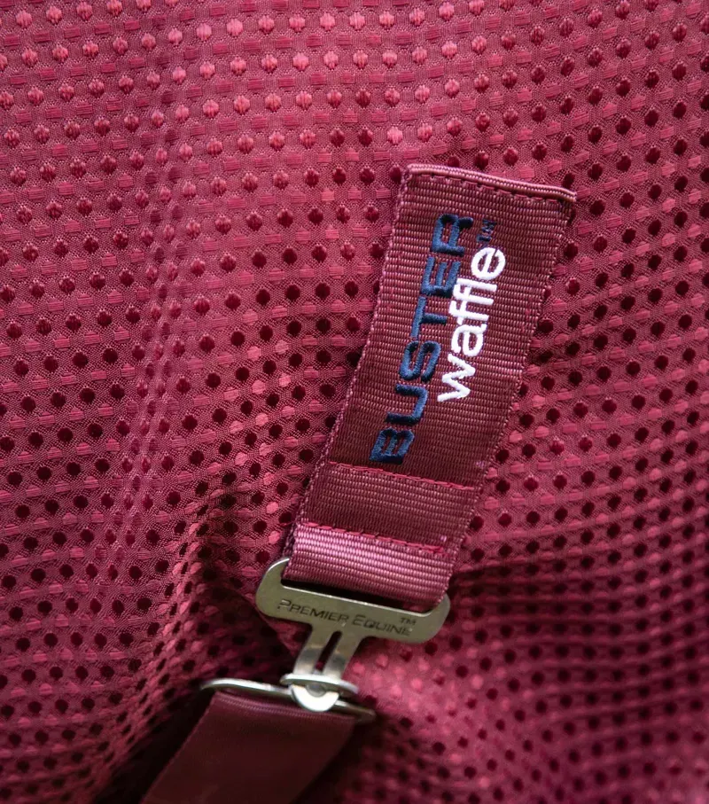 Premier Equine Buster Waffle Horse Cooler Rug in Burgundy-4