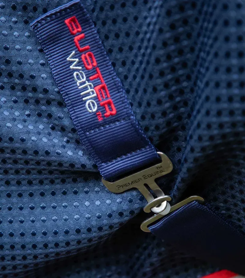 Premier Equine Buster Waffle Horse Cooler Rug in Navy-4