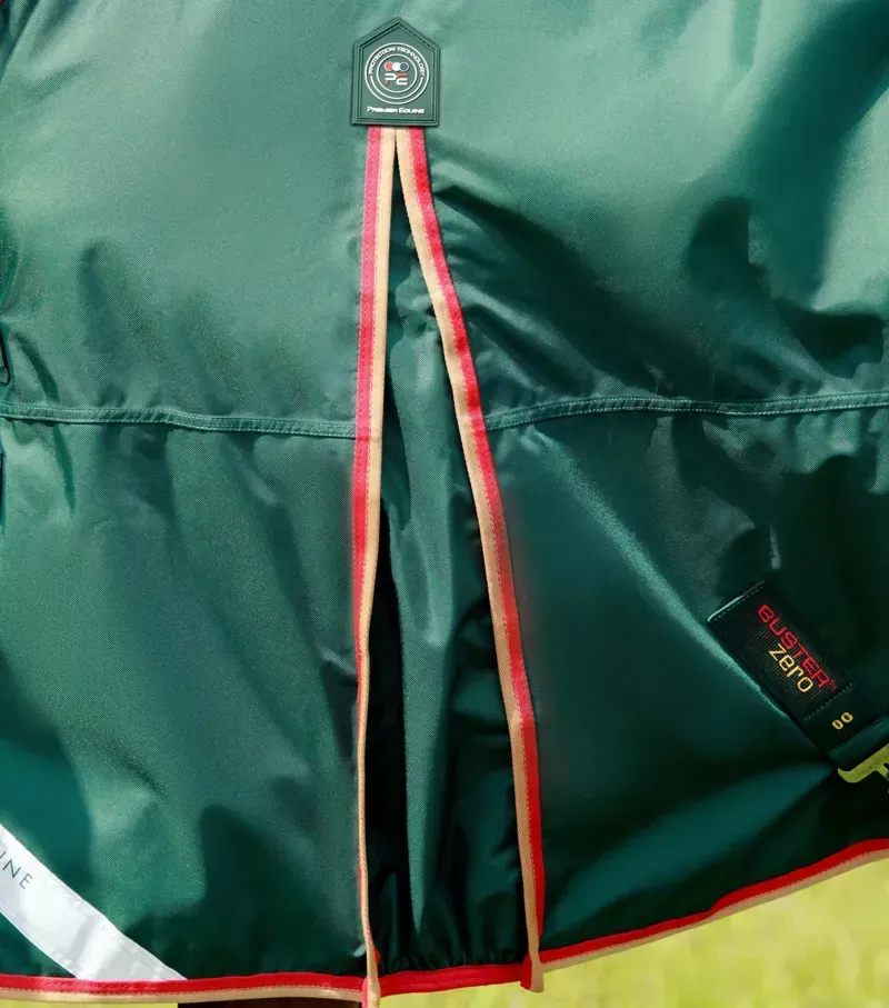 Premier Equine Buster Zero Turnout Rug With Classic Neck Cover in Green-3