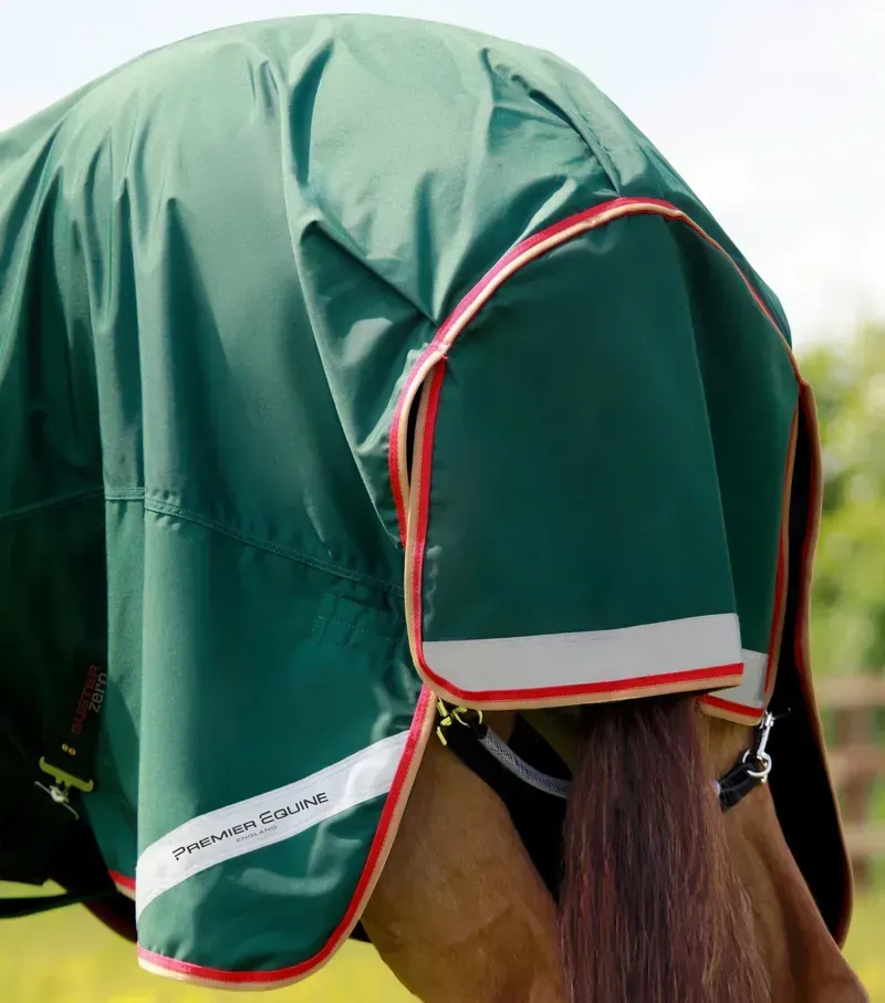 Premier Equine Buster Zero Turnout Rug With Classic Neck Cover in Green-4