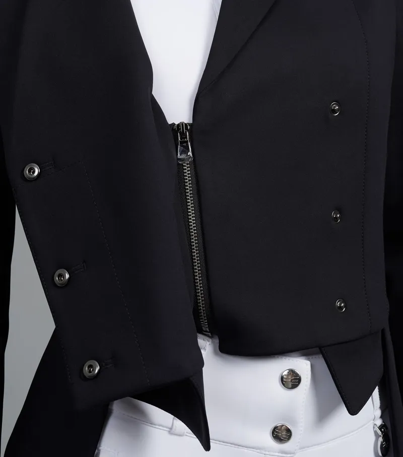 Premier Equine Capriole Ladies Short Tail Dressage Jacket - Black-5