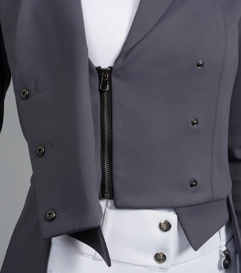 Premier Equine Capriole Ladies Short Tail Dressage Jacket - Grey-5