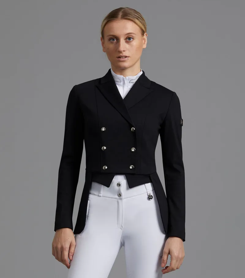 Premier Equine Capriole Ladies Short Tail Dressage Jacket - Black-7