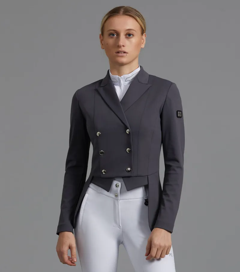 Premier Equine Capriole Ladies Short Tail Dressage Jacket - Grey-7
