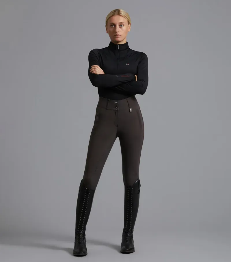 Carapello Ladies Full Seat Gel Riding Breeches / Liquorice