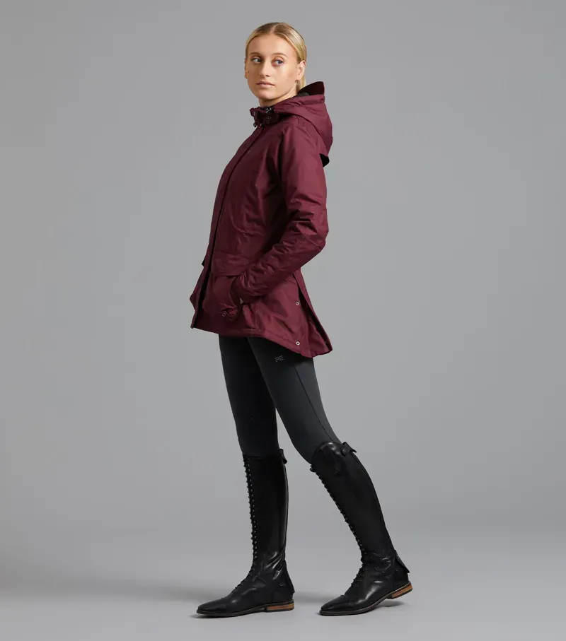 Cascata Ladies Waterproof Coat Wine-4