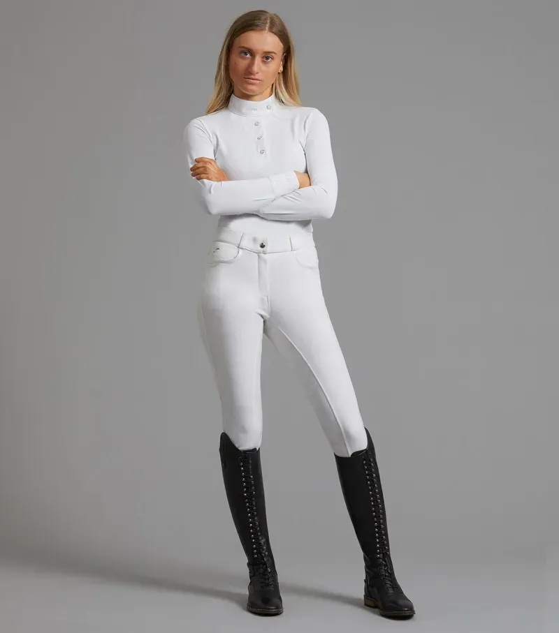 Cassa Ladies Full Seat Gel Competition Riding Breeches / White