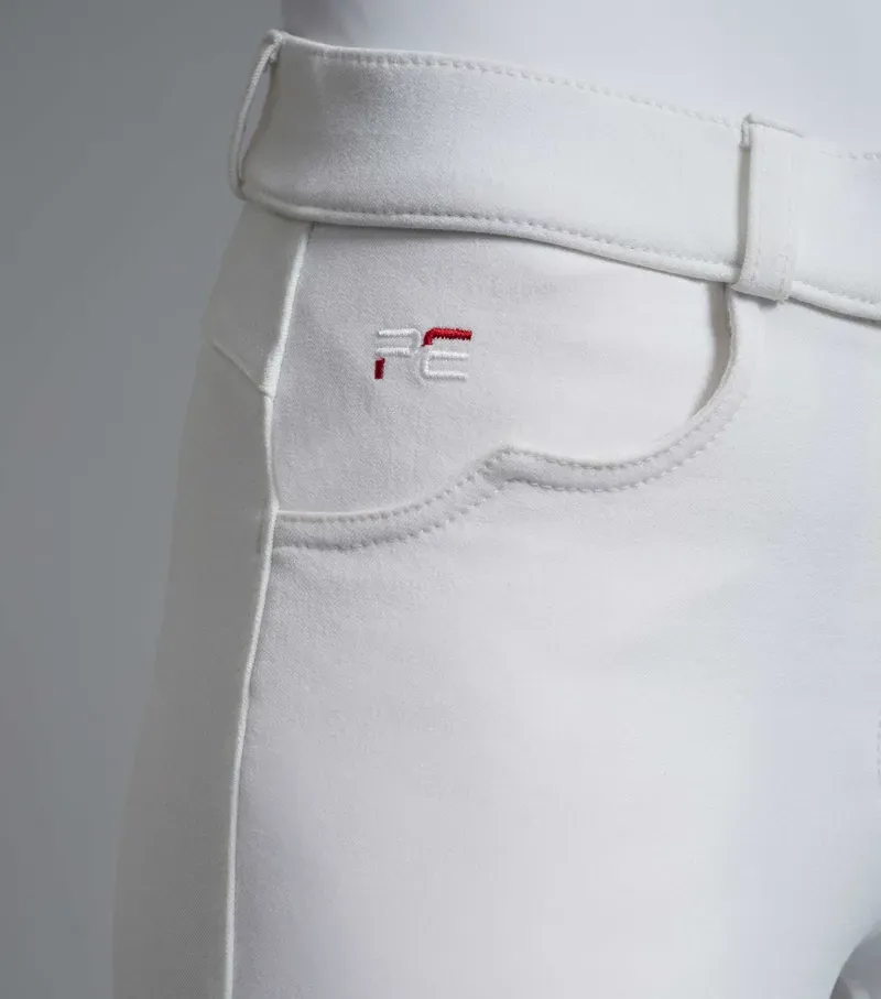 Cassa Ladies Full Seat Gel Competition Riding Breeches / White-2