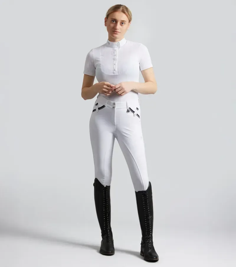 Premier Equine Womens Coco Novo Full Seat Competition Riding Breeches in White