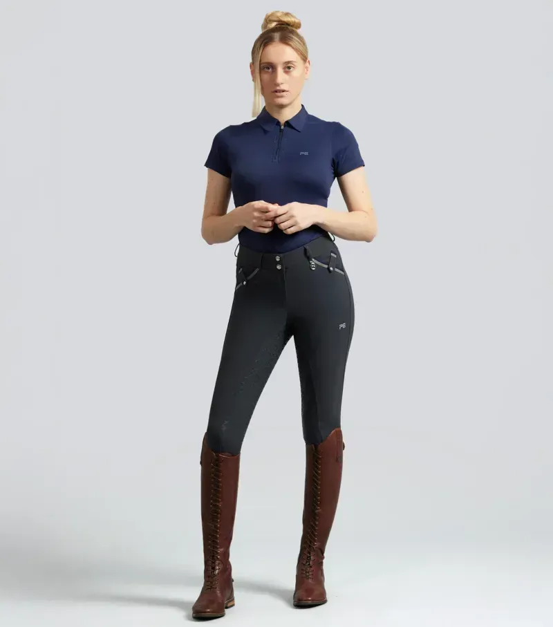 Premier Equine Womens Coco Novo Full Seat Riding Breeches in Anthracite