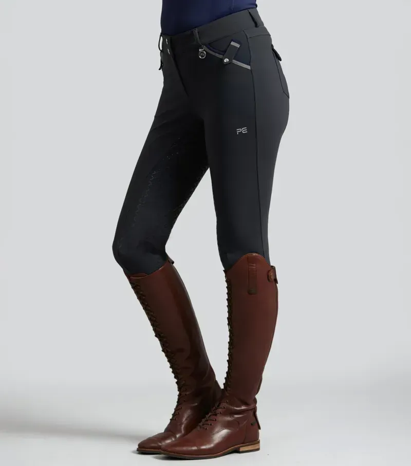 Premier Equine Womens Coco Novo Full Seat Riding Breeches in Anthracite-2