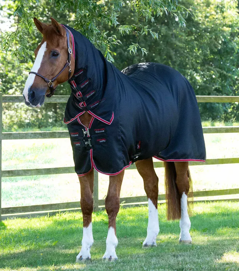 Combo Buster Waffle Horse Cooler Rug / Black