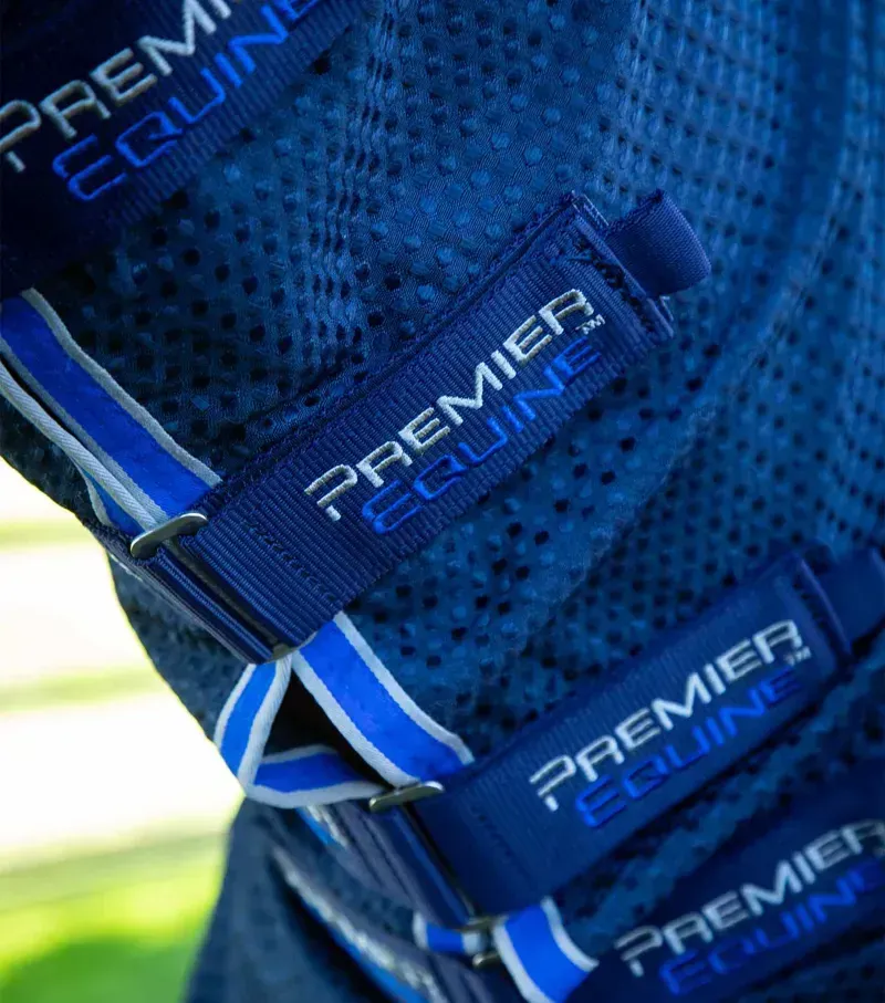 Premier Equine Combo Buster Waffle Horse Cooler Rug in Navy-3