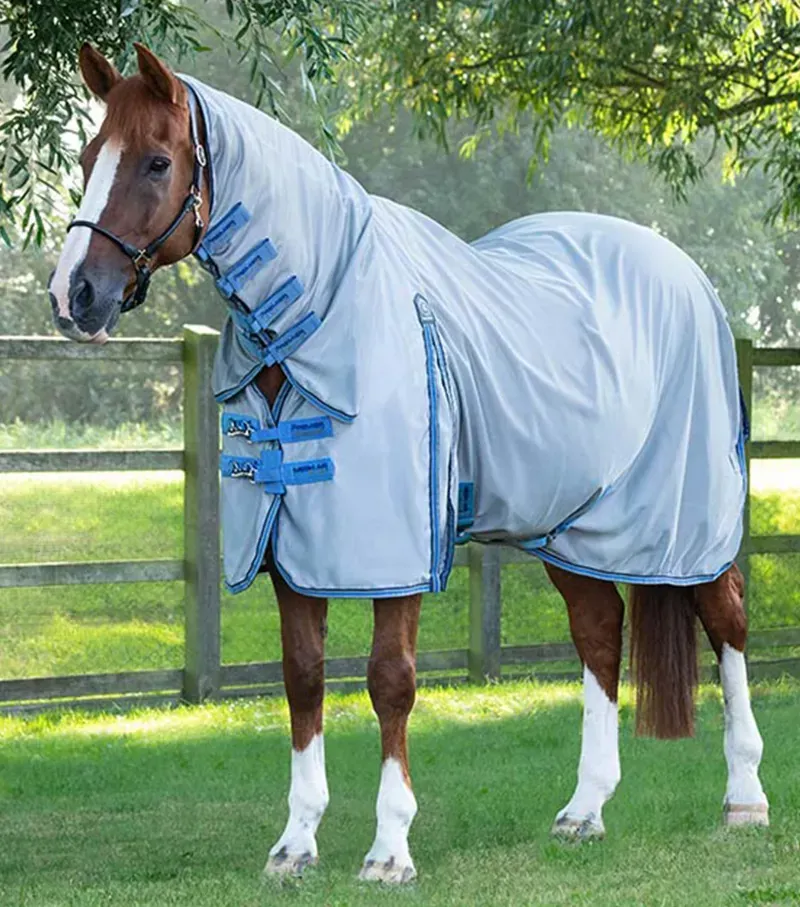 Premier Equine Combo Mesh Air Fly Rug With Surcingles in Blue