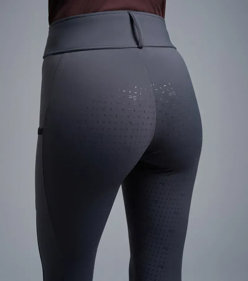Premier Equine Ladies Concerto Riding Tights in Dove Slate Grey-2