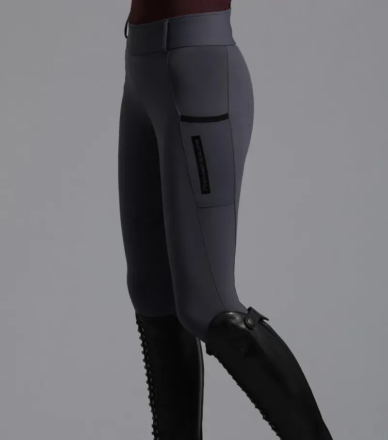 Premier Equine Ladies Concerto Riding Tights in Dove Slate Grey-3