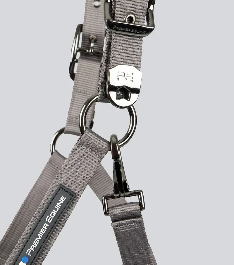 Premier Equine Corda Padded Head Collar With Lead Rope in Grey-3