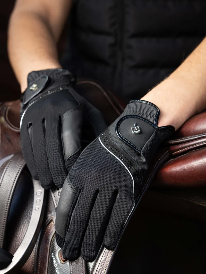 LeMieux Crystal Riding Gloves - Black-1