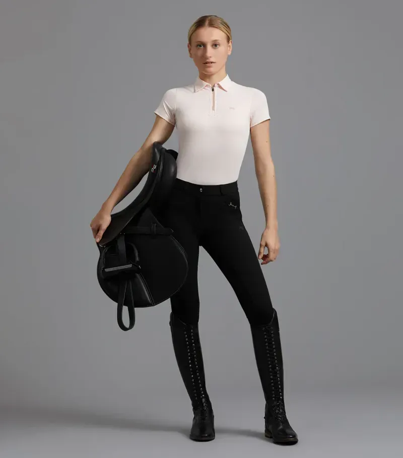 Premier Equine Ladies Delta Full Seat Gel Riding Breeches in Black-1