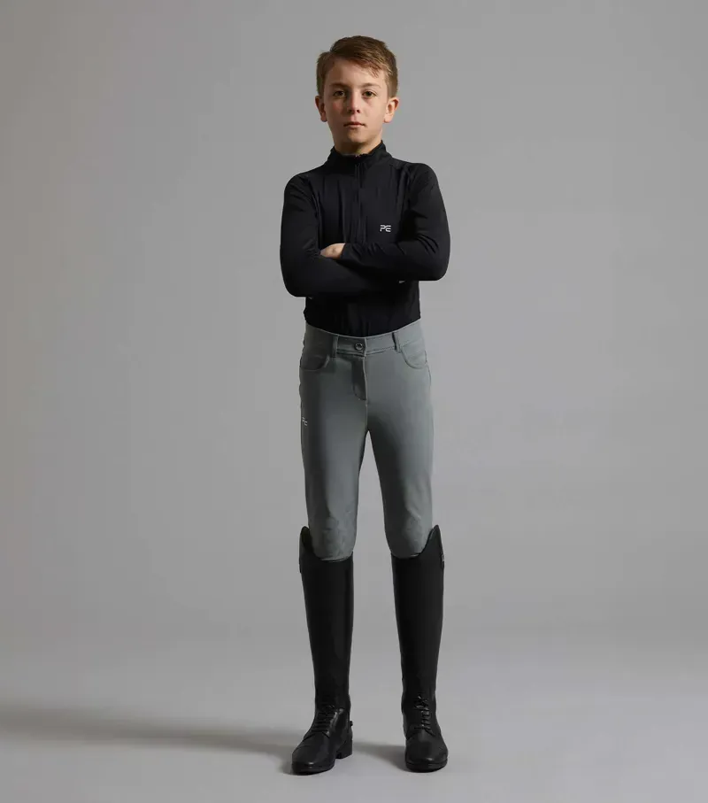 Premier Equine Boys Derby Riding Breeches in Grey
