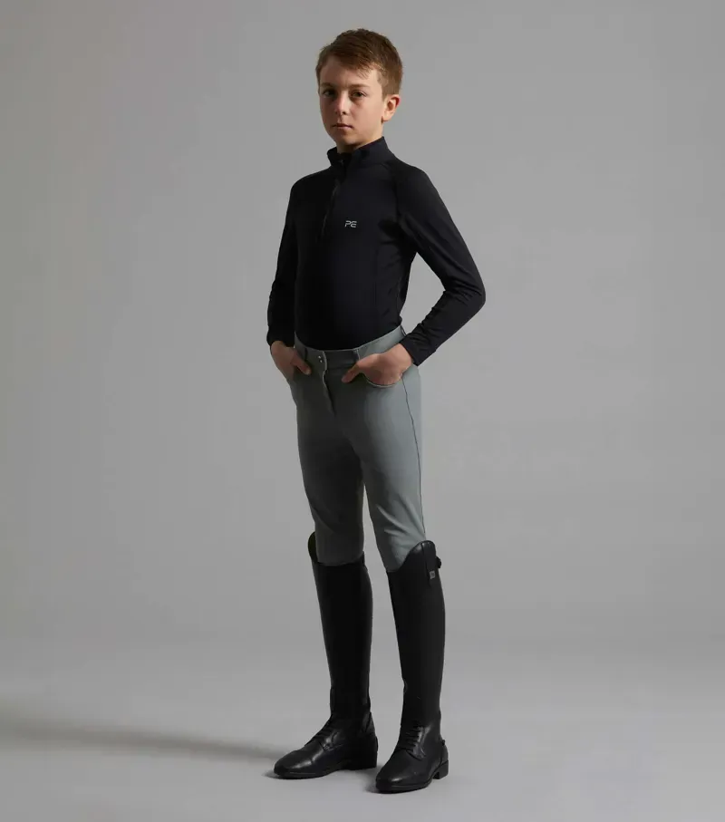 Premier Equine Boys Derby Riding Breeches in Grey-5