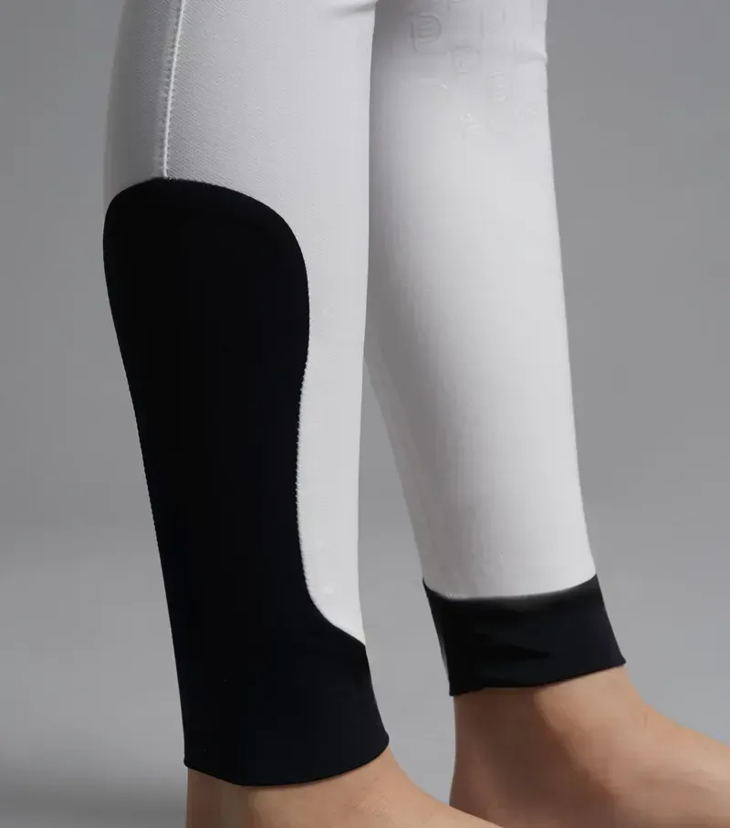 Premier Equine Boys Derby Competition Riding Breeches in White-4