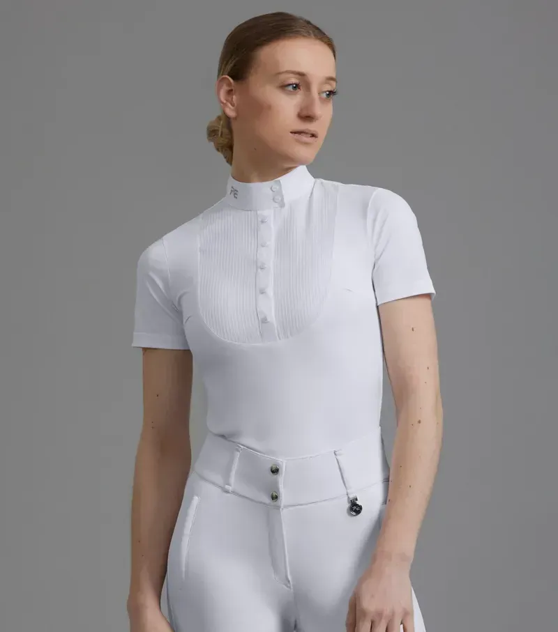 Premier Equine Ladies Famosa Short Sleeve Competition Shirt in White