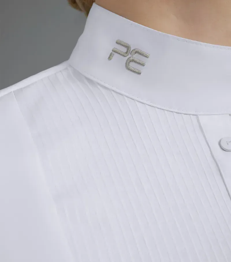 Premier Equine Ladies Famosa Short Sleeve Competition Shirt in White-2