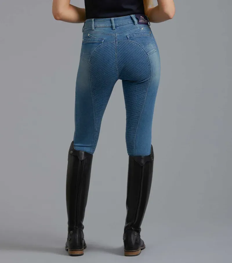 Gina Ladies Full Seat Breeches / Denim-1